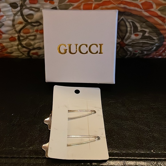 Fashion hair pins . Beautiful silver . Not authentic. Closet clear out . - Picture 2 of 4